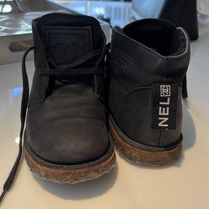 Chanel shearling lined boots size 36